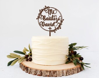 Mi Bautizo Cake Topper, Personalized Topper, Religious Party, Religious Decoration, Baptism Cake Topper