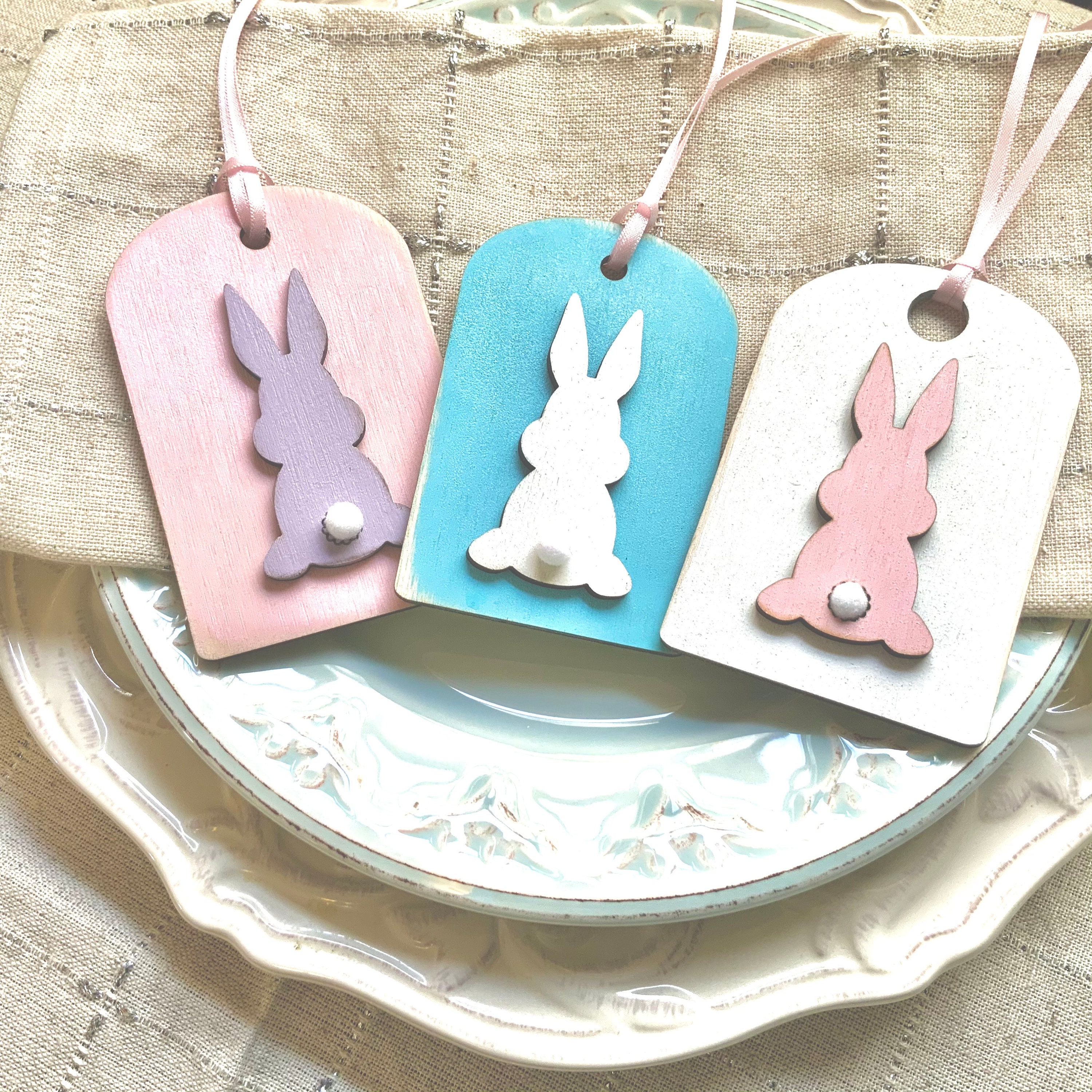 Easter Tag Wood Easter Tag Bunny Tag.wooden Basket Tag Etsy
