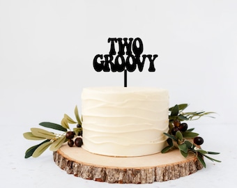 Two Groovy  Cake Topper, Boho Cake Topper, Hippie Cake Topper, Groovy Cake Topper, Retro Cake Topper