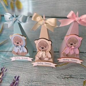 Teddy Bear Baby Shower Favor Box, Teddy Bear Personalized Gifts, Paper ...