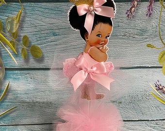 Baby Princess Centerpiece, Royal Princess Birthday, Baby Shower Centerpiece, Afro American Princess, Royal African American Princess