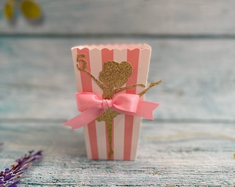 Ballerina PopCorn Box,Ballerina Birthday, Ballet Party, Ballerina Party, Ballerina Table Decor, Ballet Party Decor, Ballerina Treat Box.