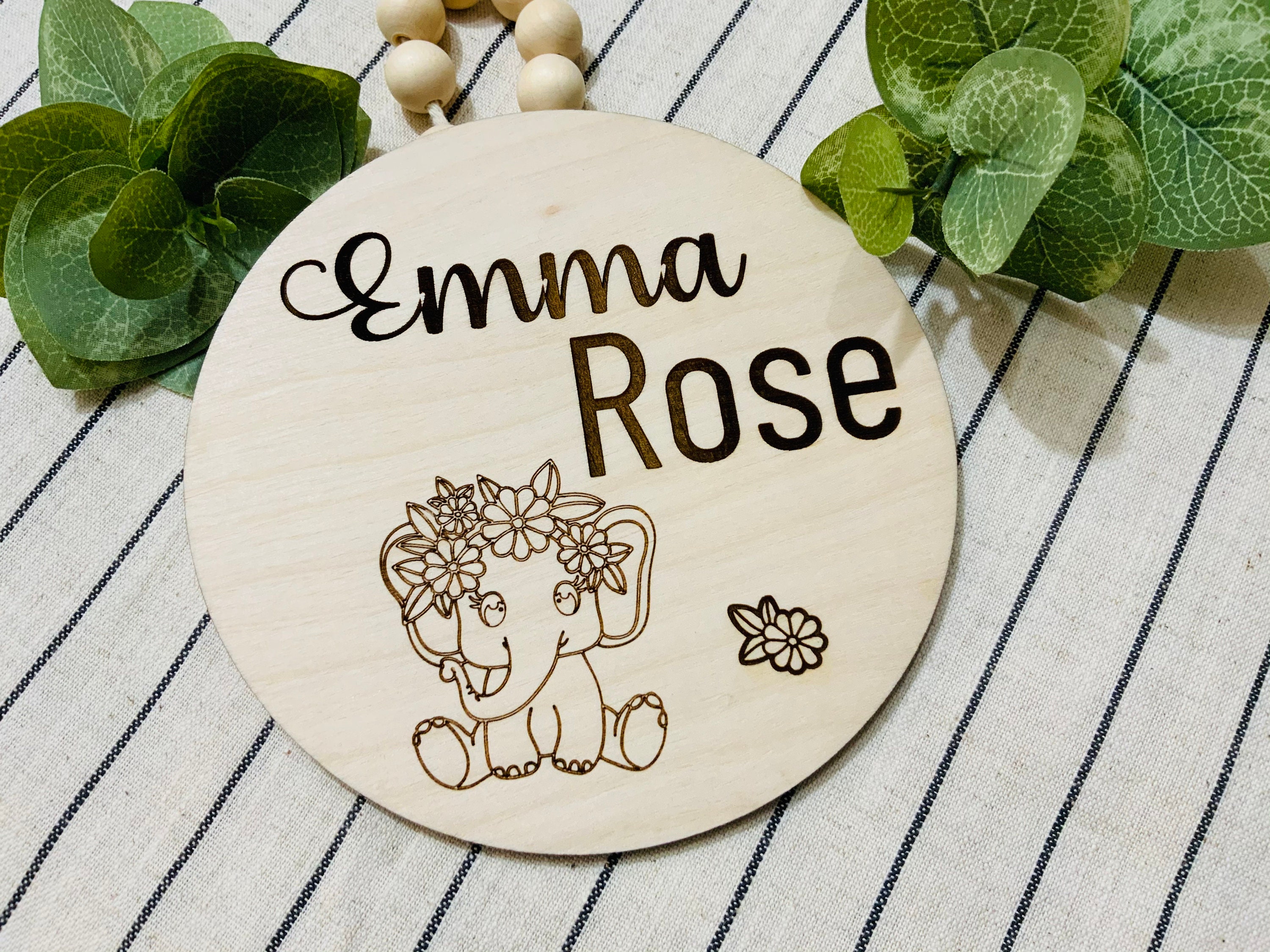 Wood Baby Name Announcement Sign Custom Engraved Baby Name Etsy
