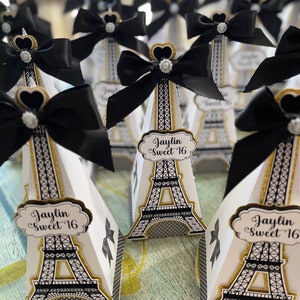 Paris Favor Box, Paris Party Decor, Paris Decoration,Paris Treat Boxes, Paris Favor Decor, Treat Boxes, Treat Bags Decor, Set of 6 image 8