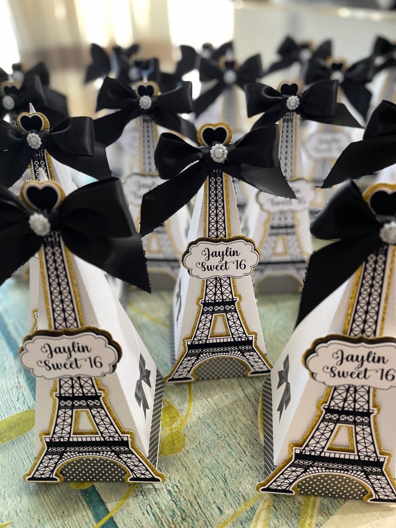 Paris Favor Box, Paris Party Decor, Paris Decoration,Paris Treat Boxes, Paris Favor Decor, Treat Boxes, Treat Bags Decor, Set of 6 image 8