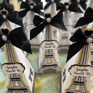 Paris Favor Box, Paris Party Decor, Paris Decoration,Paris Treat Boxes, Paris Favor Decor, Treat Boxes, Treat Bags Decor, Set of 6 White