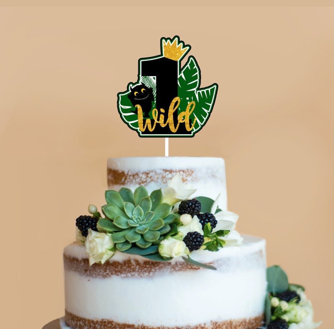 One Cake Topper, Wild Party, Jungle Cake Topper, Wild One, First ...