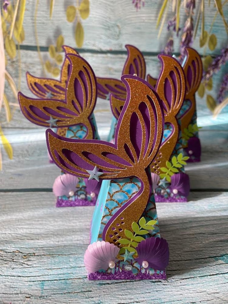 Mermaid Favor Box Mermaid Treat Box Mermaid Loop Box Under - Etsy