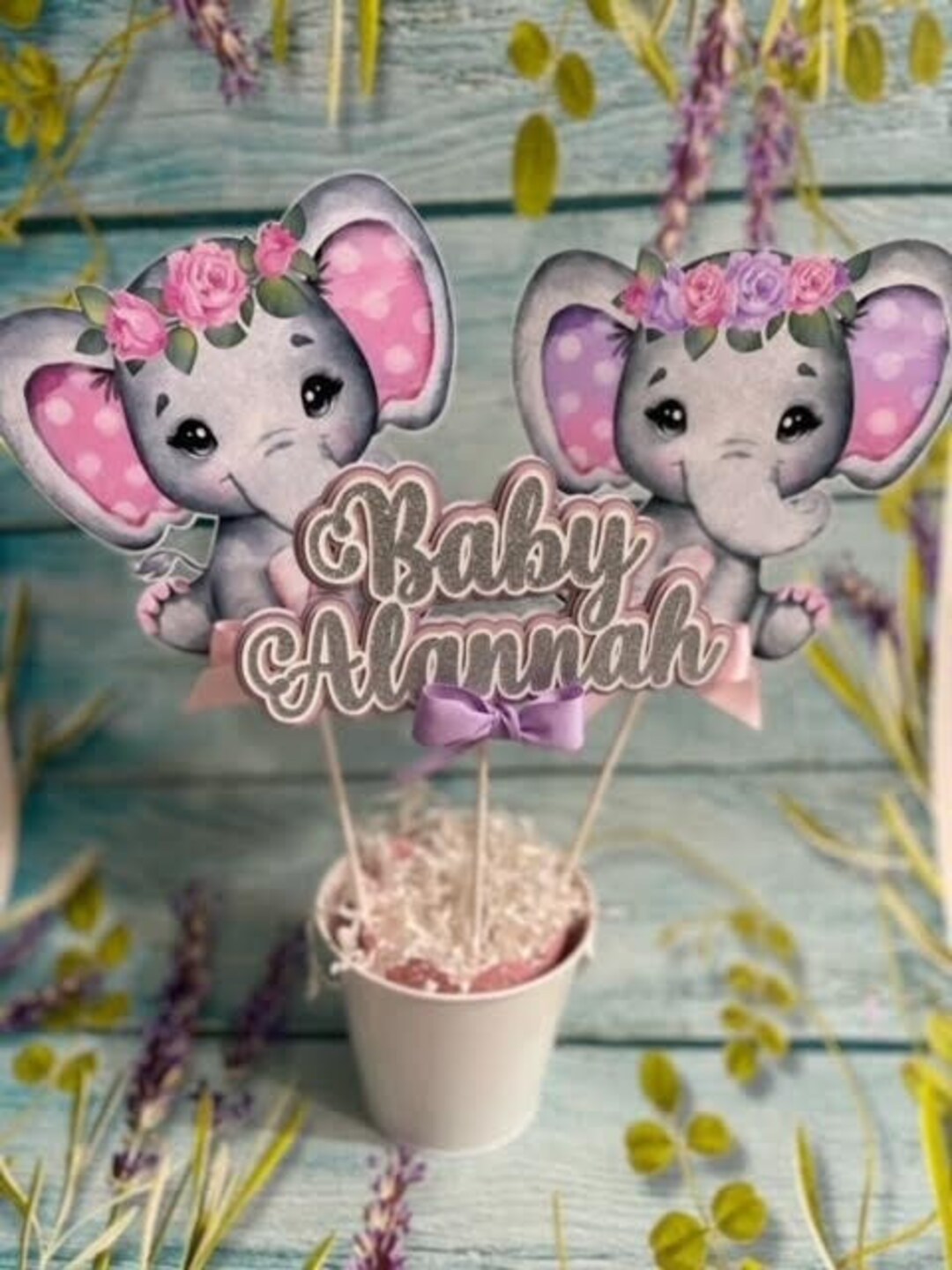 Baby Elephant Centerpiece, Elephant Baby Decoration, Baby Shower