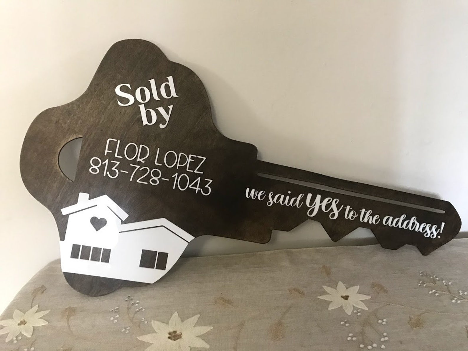 Real Estate key cutout sign Key shape sold sign Realtor sold Etsy