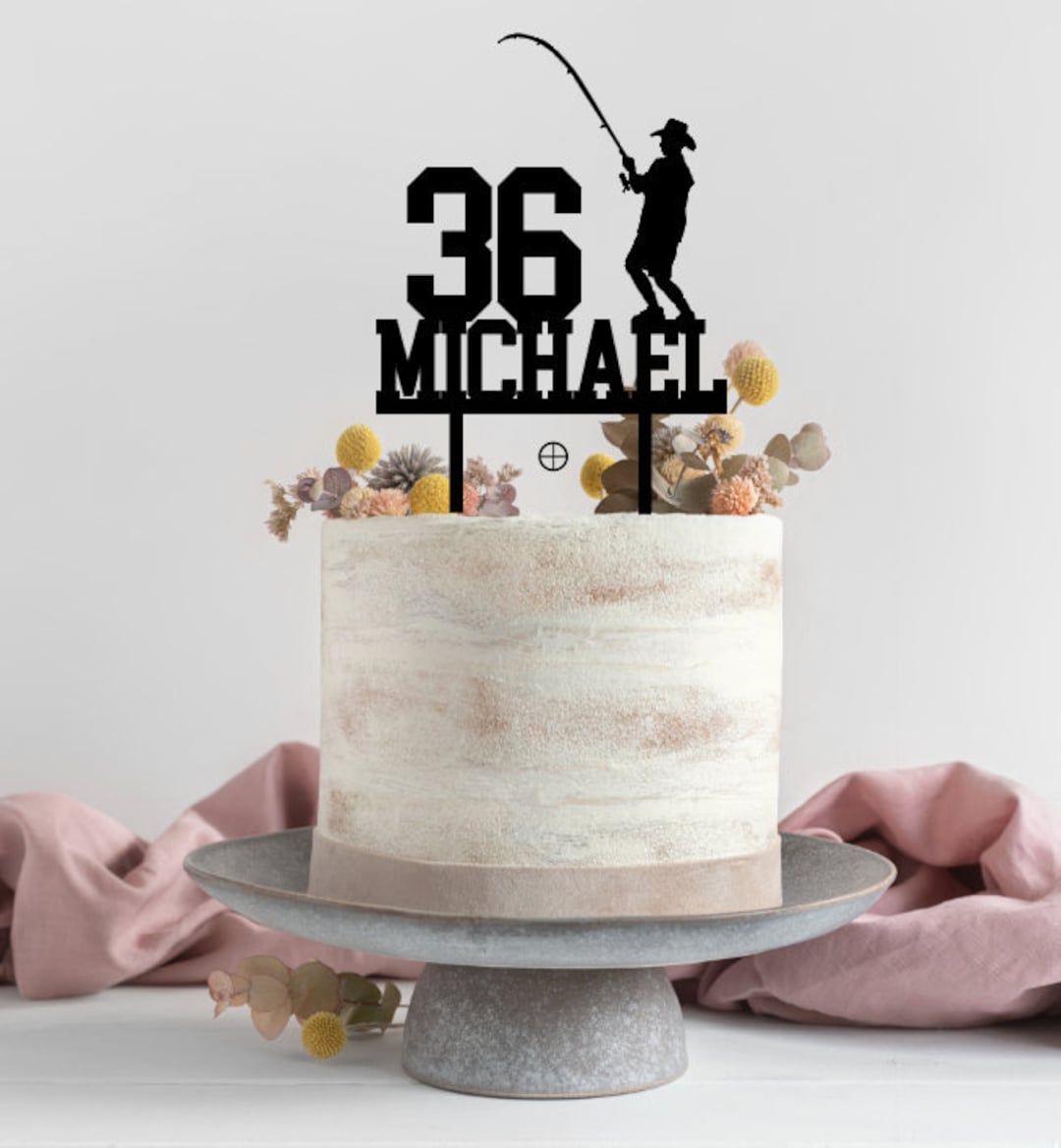 Fishing Birthday Cake Topper , Fishing Cake Topper, Custom Cake Topper,  Personalized Fisherman Cake Topper, Fisherman Cake Topper -  Canada