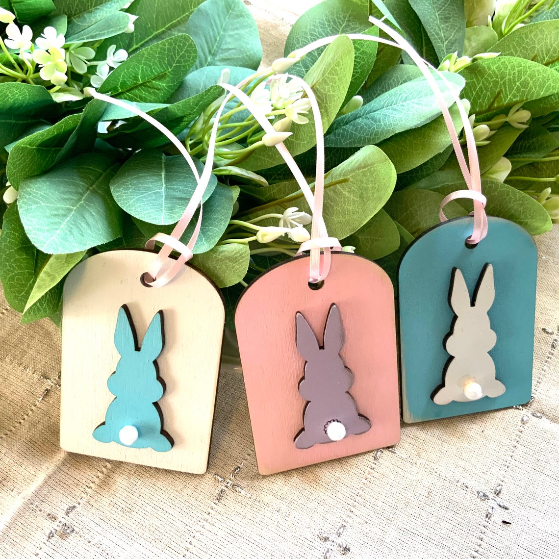 Easter Tag Wood Easter Tag Bunny Tag.wooden Basket Tag Etsy