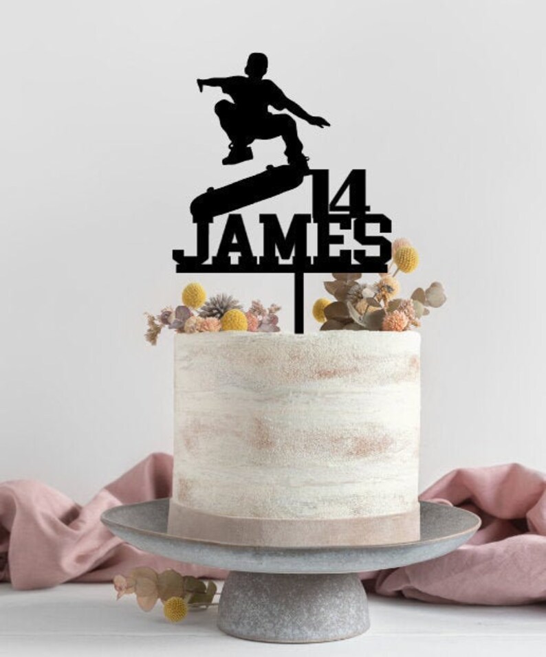 Skateboard Cake topper,skateboarder Cake topper,Skateboard Party decor,Birthday Cake topper,,Skateboard decoration bild 1