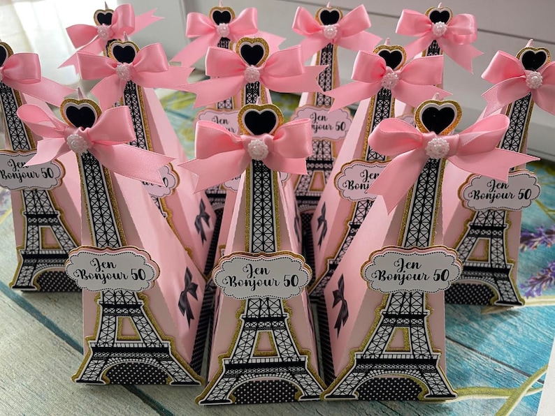 Paris Favor Box, Paris Party Decor, Paris Decoration,Paris Treat Boxes, Paris Favor Decor, Treat Boxes, Treat Bags Decor, Set of 6 image 9