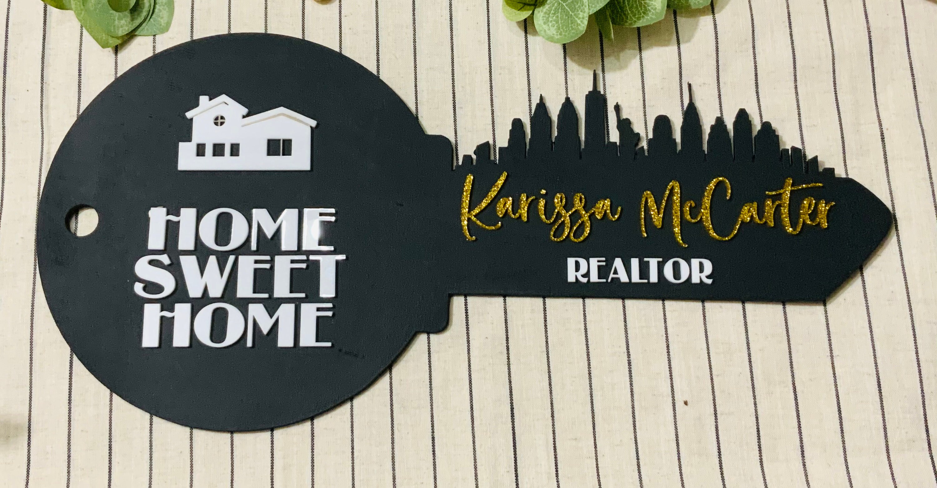 Real Estate key Skyline key sign Realtor sold key signSold Etsy