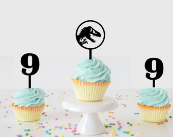 Dinosaur cupcake topper, Dinosaur party, Dino table decoration, cupcake Party decor, Dinosaur  cupcake, Party supplies, Jurassic Cupcakes