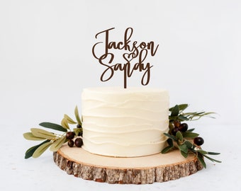 Rustic Wedding Cake Topper, Script Cake Toppers for Wedding,  Personalized Wedding Cake Topper, Mr and Mrs Cake Toppers, Wedding table decor