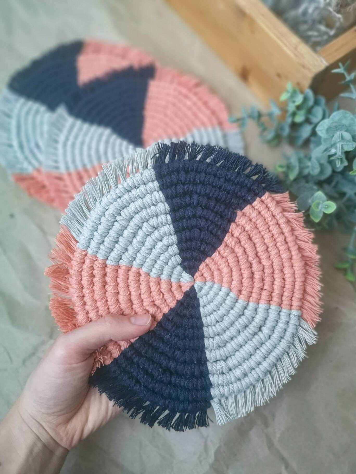 Macrame Pot Holder Set of 2 Kitchen Trivet for Table Pan Etsy