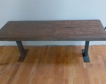 Industrial modern wood and steel bench