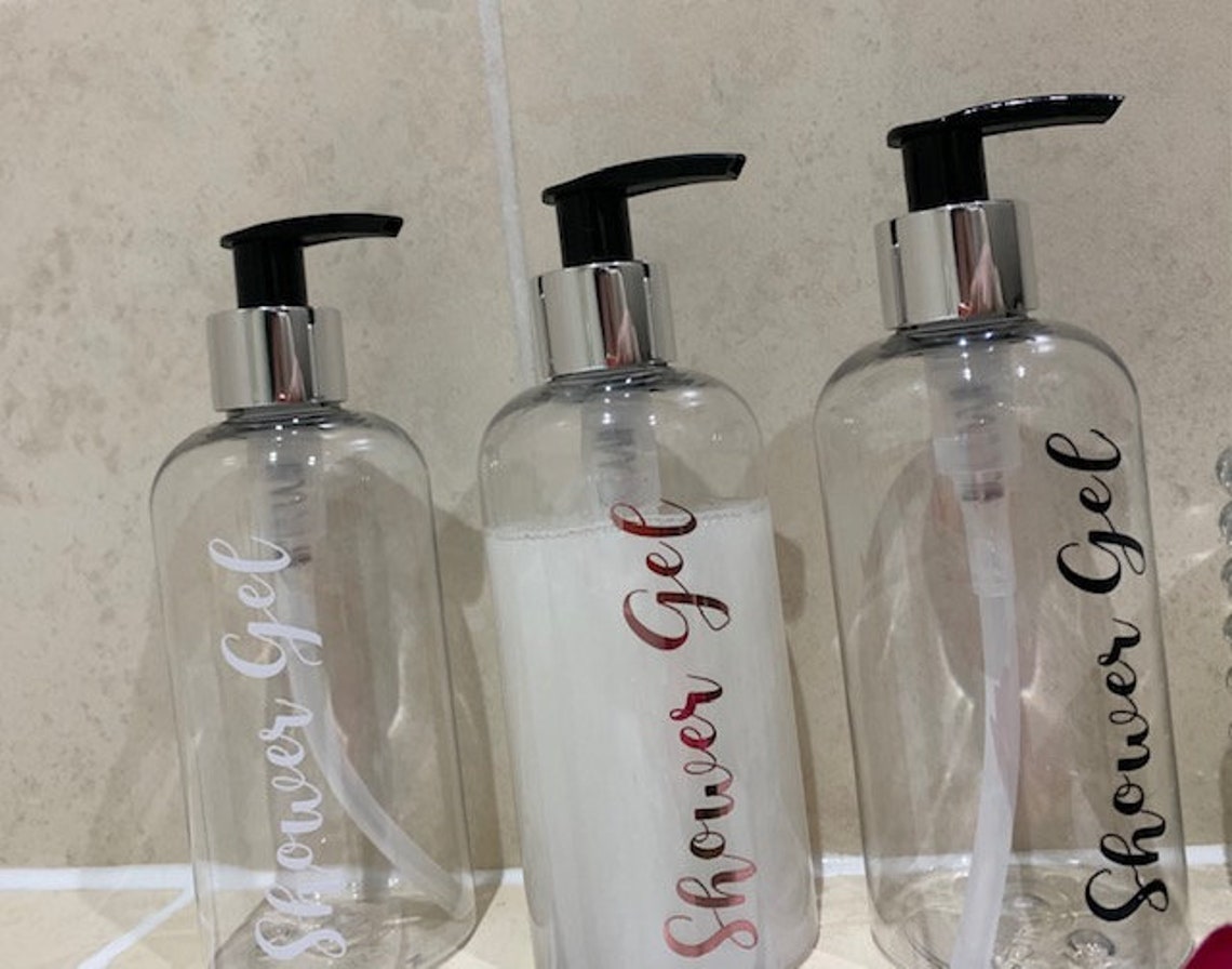 Labelled shower gel bottles 250ml personalised Etsy