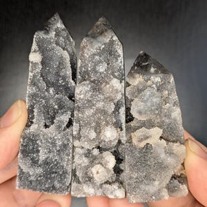 Beautiful Natural Druzy Gray Sphalerite Crystal Towers