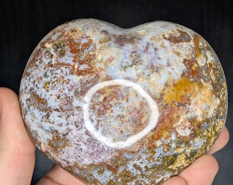 Green Ocean Jasper Crystal Heart Carving