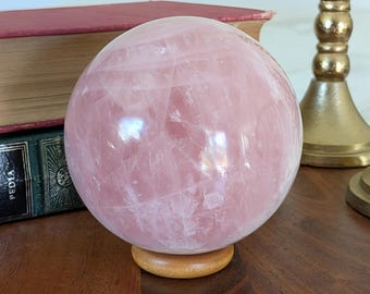 Large Natural Pink Rose Quartz Crystal Sphere