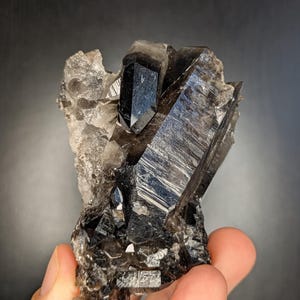 Beautiful Natural Raw Black Smoky Quartz Crystal Cluster