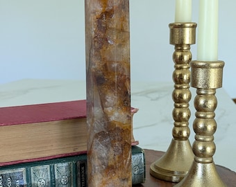 Large Yellow Golden Healer Quartz Crystal Tower