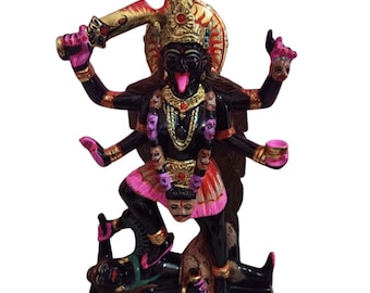 Kali Statue marble statue, 12 inch Marble Kali - The Empress, Deity Hindu Goddess, Shyama, Kalika, Wicca, Skull - Kali Ma Sculpture