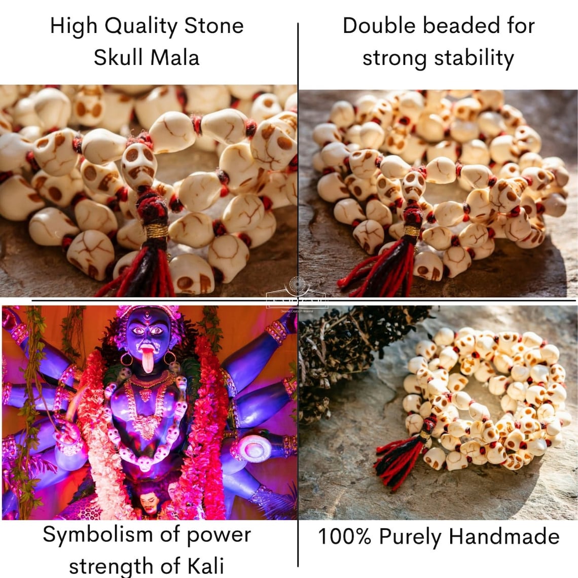 Skull Necklace Goddess Kali Mund Mala Hindu God Mahakali Necklace Mund