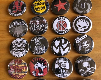 Punk Rock Band Pin-Back Buttons