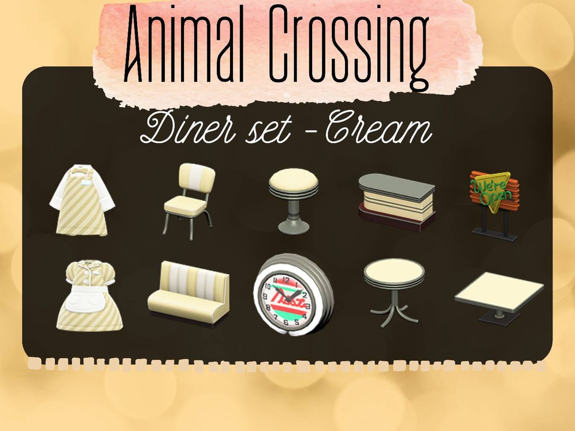 Animal Crossing ACNH Diner Sets All Color Variations Etsy