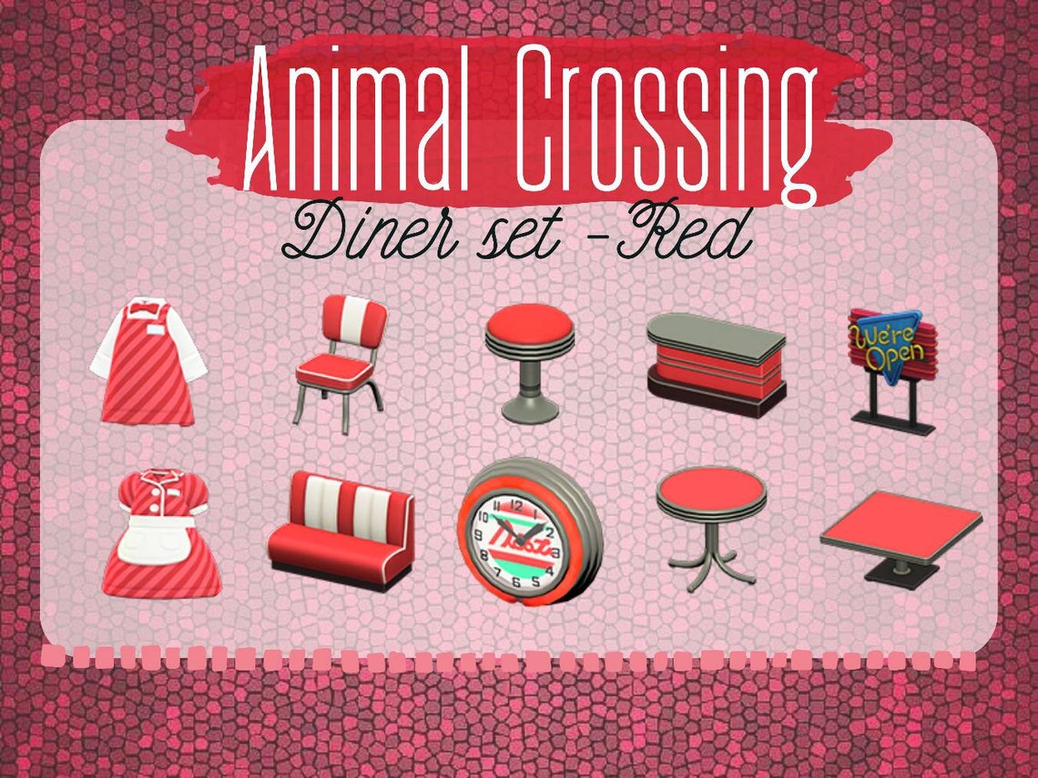 Animal Crossing ACNH Diner Sets All Color Variations Etsy