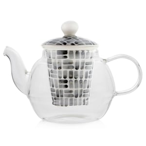 Scandi Home Kiruna 600ml Borosilicate Glass Teapot with Ceramic Infuser – Modern Scandinavian Loose Leaf Tea Pot