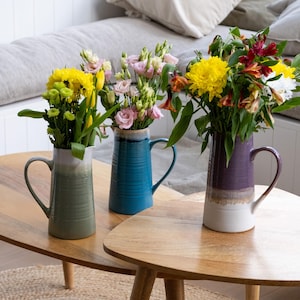 Scandi Home Keramik Krug mit Reaktivglasur: Petrol, Grün, Lila Vase