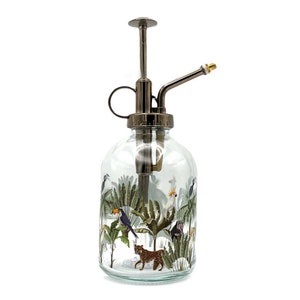 Upper Street Jungle Design 350ml Botanical Glass House Plant Mister Spray Atomiser Bottle, Indoor Plant Watering Gift