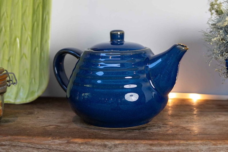 Scandi Home 800ml Reactive Blue Malmo Designer Ceramic Teapot with Infuser Perfect for any Kitchen or Home image 2