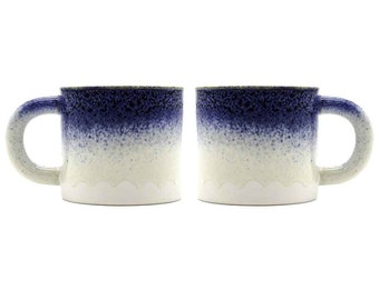 Scandi Home Set of 2 Terra Fusion 480ml Reactive Wave Glazed Ceramic Mugs