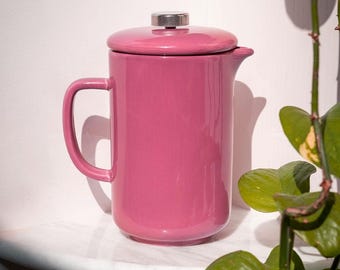 Rosa keramisk presskokare 750 ml – reaktiv glasyr, 6 koppar | Upper Street