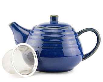 Scandi Home 800ml Reactive Blue Malmo Designer Ceramic Teapot with Infuser - Perfect for any Kitchen or Home