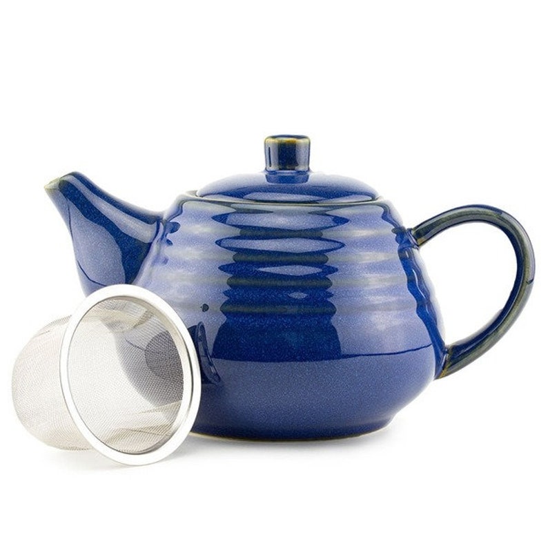 Scandi Home 800ml Reactive Blue Malmo Designer Ceramic Teapot with Infuser Perfect for any Kitchen or Home image 1