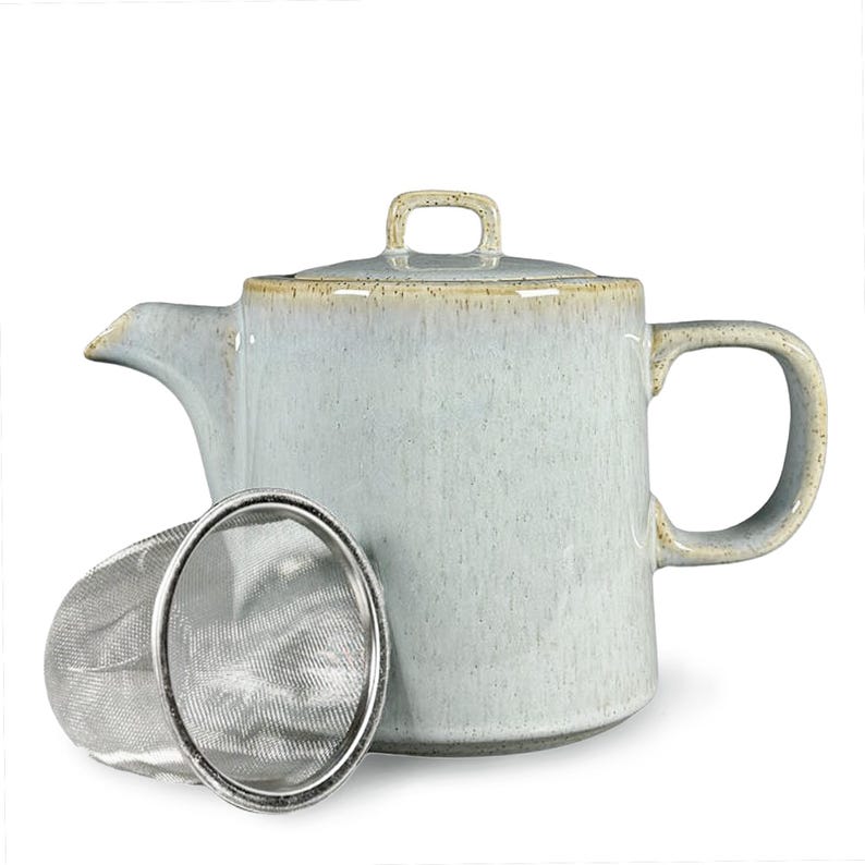 Scandi Home Oslo teapot with stainless steel infuser in duck egg blue