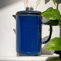 Ceramic French Press Coffee Pot, Reactive Glaze Cafetière, 6 Cup – Navy Blue