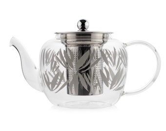 1L Scandi Home Borosilicate Glass Gothenburg Teapot with Stainless Steel Infuser