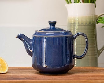 Marineblaue Keramik-Teekanne: Scandi Home Frederiksberg-Stil mit Teesieb