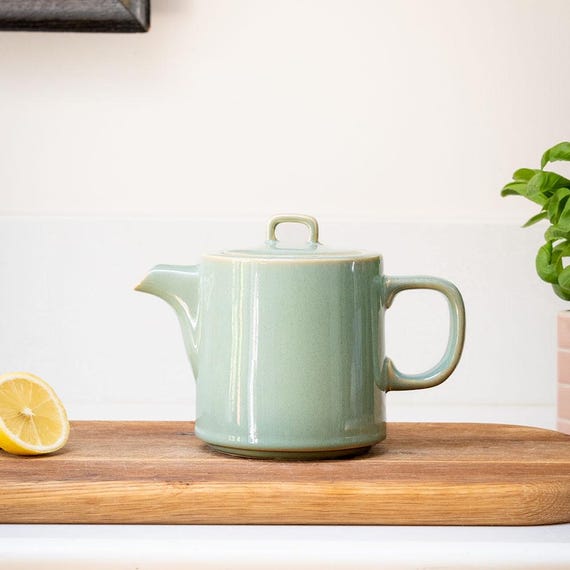 Sage Green Ceramic Teapot: Scandi Home Oslo Stoneware with Infuser