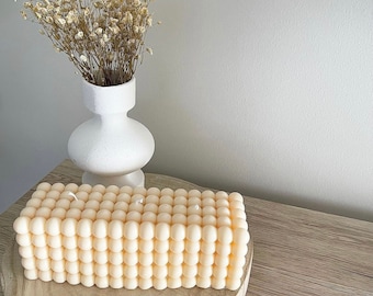 28cm Huge Large Bubble Cube Candle | Soy Wax Candle | Pillar Scented Candle | Unique Gift Present | Homemade Handmade Sculptured