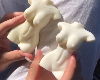 Naked Torso | Body Candle | Large Female Naked Torso Body | Soy Scented Wax Trendy Unique Gift Aesthetic Pillar Candle