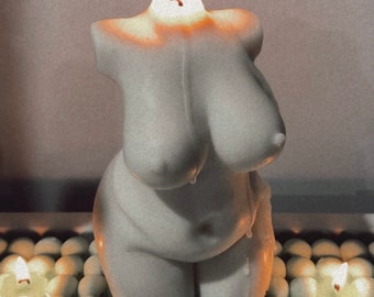 Curvy Plus Size Naked Female Body Torso Candle